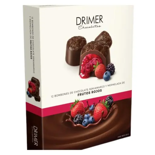Caja de bombones frutos rojos drimer x12